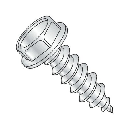 Sheet Metal Screw, 5/16-9 X 1/2 In, Zinc Plated Steel Hex Head Slotted Drive, 1500 PK